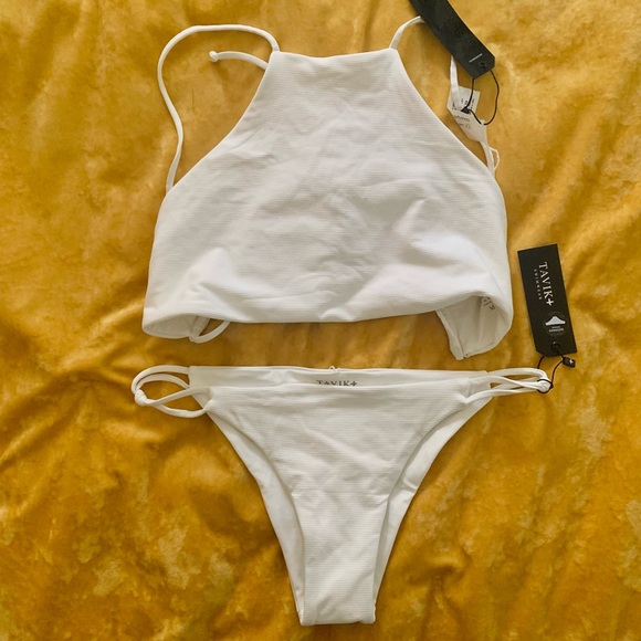 NWT Tavik Ryan Sport Ribbed White Bikini - Picture 3 of 5